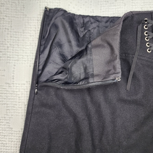 J. Crew Wool Blend Back Lace Up Back A Line Skirt Size 12 - Picture 7 of 9